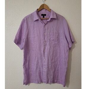 Club Room Luxury 100% Linen Shirt Lavender Men's L